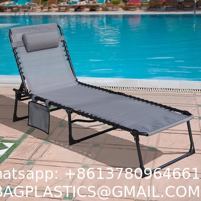 Folding Outdoor Chaise Lounge Chair, 5-Position Adjustable Beach, Sunbathing, Patio, Pool, Lawn, Lay Flat Portable