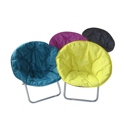 Saucer Chair with Folding Metal Frame, 100% Cotton Handmade Round Cozy Chairs, Exquisite Moon Chair for Bedroom