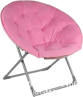 Folding Moon Chair - Large Saucer UFO Chair with Collapsible Metal Frame, Moon Round Camping Chair