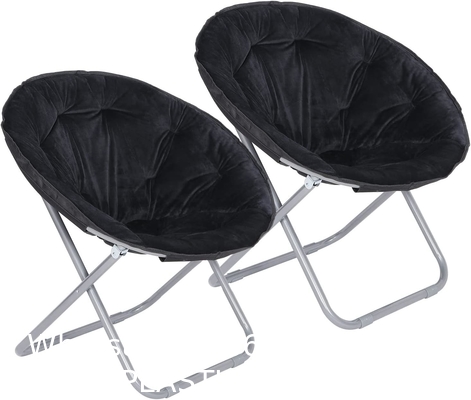 Folding Moon Chair - Large Saucer UFO Chair with Collapsible Metal Frame, Moon Round Camping Chair