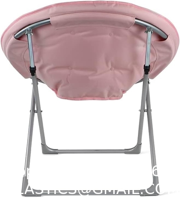 Folding Moon Chair - Large Saucer UFO Chair with Collapsible Metal Frame, Moon Round Camping Chair