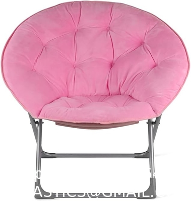 Folding Moon Chair - Large Saucer UFO Chair with Collapsible Metal Frame, Moon Round Camping Chair
