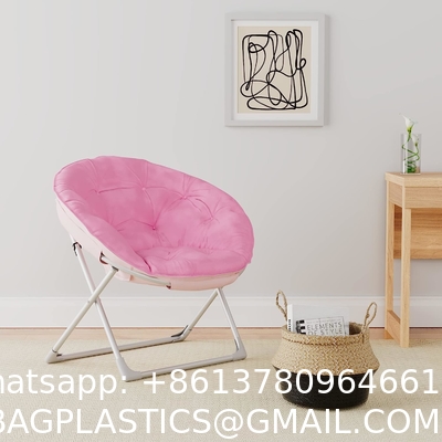 Folding Moon Chair - Large Saucer UFO Chair with Collapsible Metal Frame, Moon Round Camping Chair