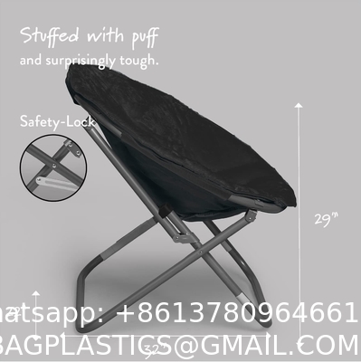 Folding Moon Chair - Large Saucer UFO Chair with Collapsible Metal Frame, Moon Round Camping Chair
