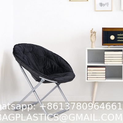 Folding Moon Chair - Large Saucer UFO Chair with Collapsible Metal Frame, Moon Round Camping Chair