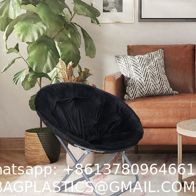 Folding Moon Chair - Large Saucer UFO Chair with Collapsible Metal Frame, Moon Round Camping Chair
