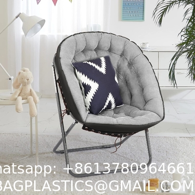 Folding Moon Chair - Large Saucer UFO Chair with Collapsible Metal Frame, Moon Round Camping Chair