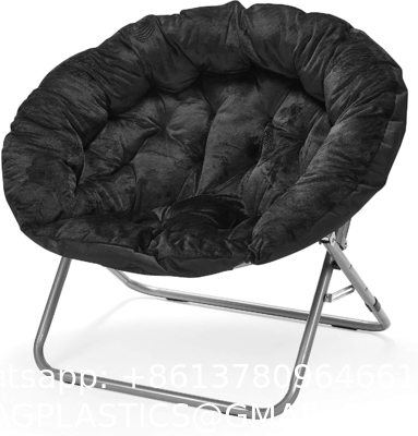 Folding Moon Chair - Large Saucer UFO Chair with Collapsible Metal Frame, Moon Round Camping Chair