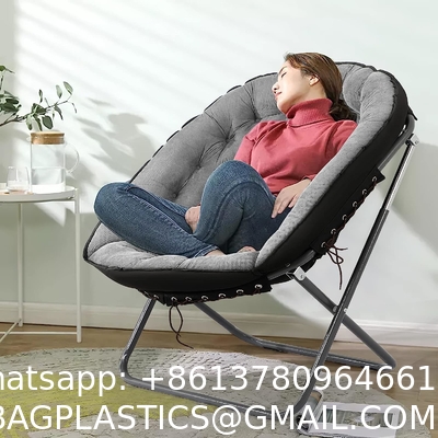 Folding Moon Chair - Large Saucer UFO Chair with Collapsible Metal Frame, Moon Round Camping Chair