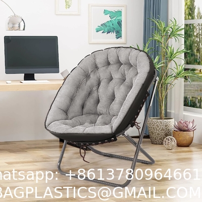 Folding Moon Chair - Large Saucer UFO Chair with Collapsible Metal Frame, Moon Round Camping Chair