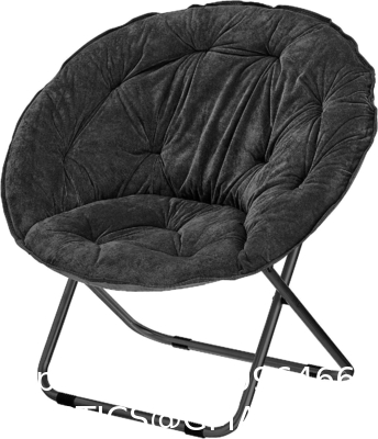 Folding Moon Chair - Large Saucer UFO Chair with Collapsible Metal Frame, Moon Round Camping Chair