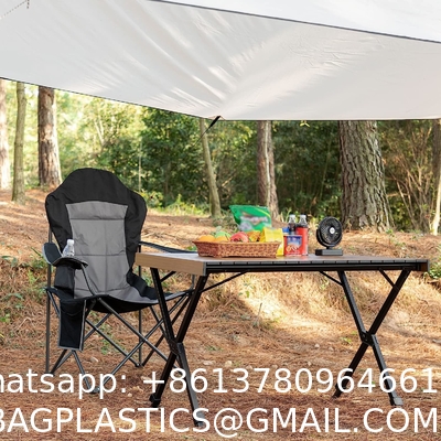 Camping Table, Fold Up Lightweight, 4-6 Person Portable Roll Up Aluminum Table With Carry Bag For Outdoor, White
