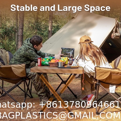 Camping Table, Fold Up Lightweight, 4-6 Person Portable Roll Up Aluminum Table With Carry Bag For Outdoor, White
