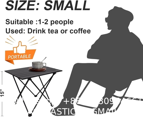Roll-up Table, folding Plastic Wooden Design Coffee Lounge Patio Portable Foldable Plastic Garden Table Set