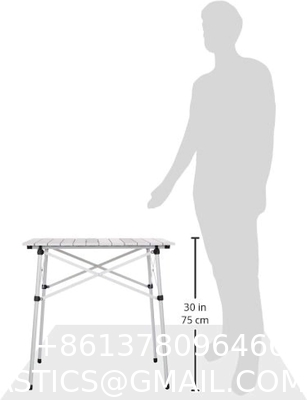 Roll-up Table, folding Plastic Wooden Design Coffee Lounge Patio Portable Foldable Plastic Garden Table Set
