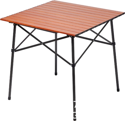 Roll-up Table, folding Plastic Wooden Design Coffee Lounge Patio Portable Foldable Plastic Garden Table Set