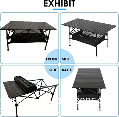 Roll-up Table, folding Plastic Wooden Design Coffee Lounge Patio Portable Foldable Plastic Garden Table Set