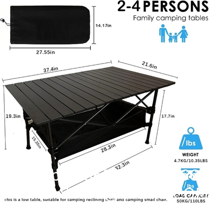 Roll-up Table, folding Plastic Wooden Design Coffee Lounge Patio Portable Foldable Plastic Garden Table Set