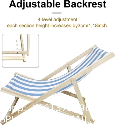 Patio Sling Chairs Outdoor Portable Folding Adjustable Beach Chairs Polyester Fabric Aluminum Chair Set Cushion
