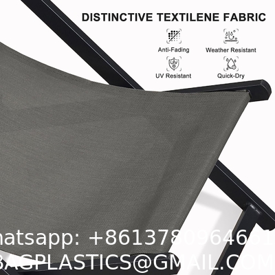 Patio Sling Chairs Outdoor Portable Folding Adjustable Beach Chairs Polyester Fabric Aluminum Chair Set Cushion