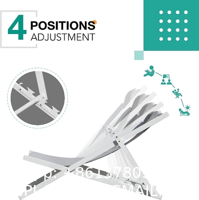 Outdoor Folding Beach Sling Chairs Set, Aluminum Patio Lounge Chair, Portable Beach Chairs, Adjustable Reclining