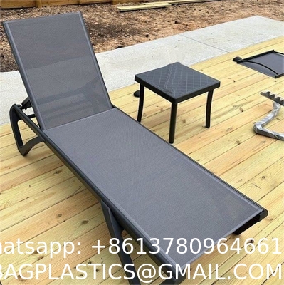 Outdoor Lounge Chair Set Aluminum Patio Chaise Lounger Side Table and Pillow Outside Pool Beach Sunbathing Tann