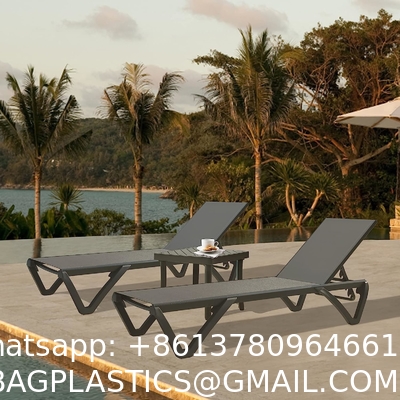 Outdoor Lounge Chair Set Aluminum Patio Chaise Lounger Side Table and Pillow Outside Pool Beach Sunbathing Tann