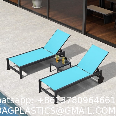 Outdoor Lounge Chair Set Aluminum Patio Chaise Lounger Side Table and Pillow Outside Pool Beach Sunbathing Tann