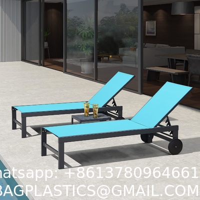Outdoor Lounge Chair Set Aluminum Patio Chaise Lounger Side Table and Pillow Outside Pool Beach Sunbathing Tann