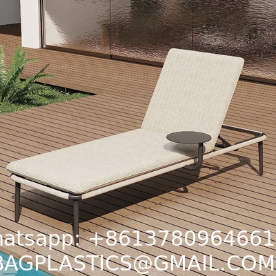 Outdoor Lounge Chair Set Aluminum Patio Chaise Lounger Side Table and Pillow Outside Pool Beach Sunbathing Tann
