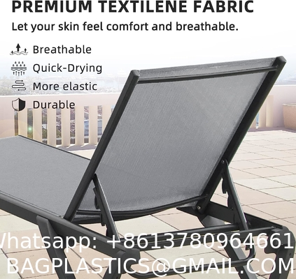 Outdoor Lounge Chair Set Aluminum Patio Chaise Lounger Side Table and Pillow Outside Pool Beach Sunbathing Tann