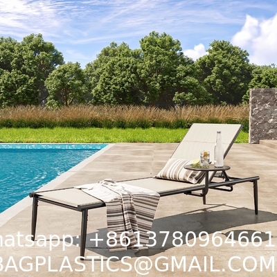 Outdoor Lounge Chair Set Aluminum Patio Chaise Lounger Side Table and Pillow Outside Pool Beach Sunbathing Tann