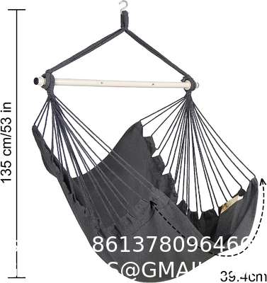 Hammock Chair Hanging Rope Swing - Max 500 Lbs - 2 Cushions Included - Steel Spreader Bar with Anti-Slip Rings