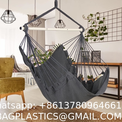 Hammock Chair Hanging Rope Swing - Max 500 Lbs - 2 Cushions Included - Steel Spreader Bar with Anti-Slip Rings