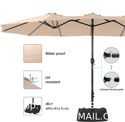 Patio Umbrellas, Outdoor Market Large Umbrella wirh Base, Rectangle Long Double-Sided Umbrella Yard Lawn Garden