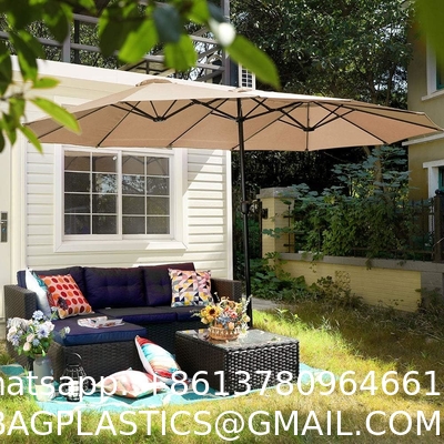 Patio Umbrellas, Outdoor Market Large Umbrella wirh Base, Rectangle Long Double-Sided Umbrella Yard Lawn Garden