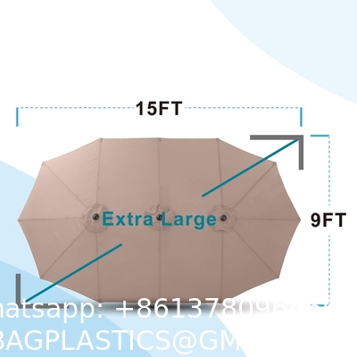 Patio Umbrellas, Outdoor Market Large Umbrella wirh Base, Rectangle Long Double-Sided Umbrella Yard Lawn Garden
