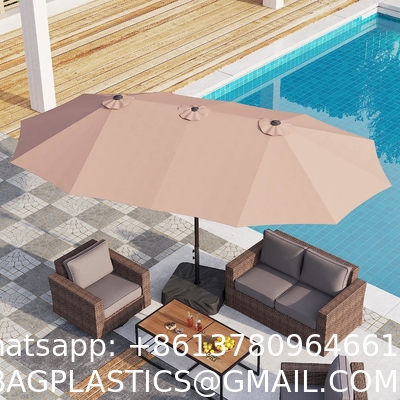 Patio Umbrellas, Outdoor Market Large Umbrella wirh Base, Rectangle Long Double-Sided Umbrella Yard Lawn Garden