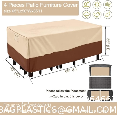 Furniture Cover 600D Waterproof Large Heavy Duty Outdoor Furniture Set Covers with Anti-UV and Wind-Proof Suitable