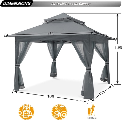 Pop Up Gazebo Mosquito Nettings, Outdoor Canopy Shelter Garden Lawn Backyard, Patio Cover Outdoor Gazebo Pergol