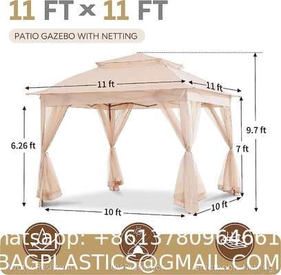 Pop Up Gazebo Mosquito Nettings, Outdoor Canopy Shelter Garden Lawn Backyard, Patio Cover Outdoor Gazebo Pergol