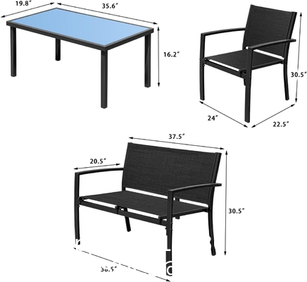 Patio Rattan Furniture Set Hidden Storage, 7 Sofa Sections, Outdoor Wicker Conversation Set, Natural Color Rattan
