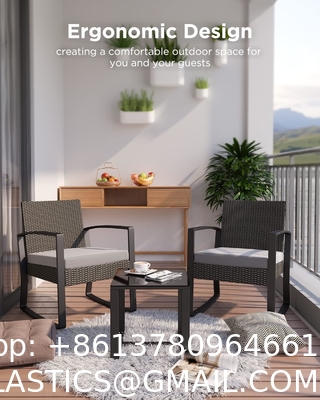 Patio Rattan Furniture Set Hidden Storage, 7 Sofa Sections, Outdoor Wicker Conversation Set, Natural Color Rattan
