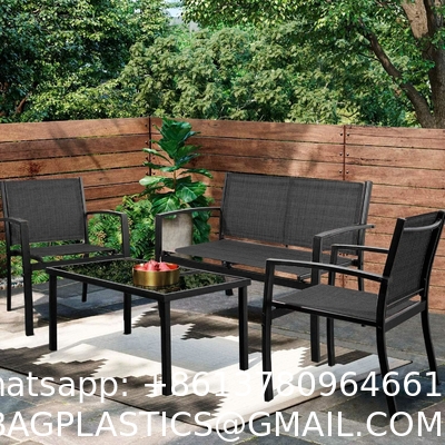 Patio Rattan Furniture Set Hidden Storage, 7 Sofa Sections, Outdoor Wicker Conversation Set, Natural Color Rattan