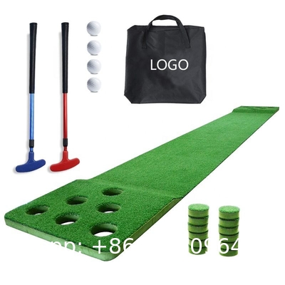 12 Holes Golf Putting Green Game Mat For Home Office Foam Base Golf Putting Mat Indoor 2 Putters And 2 Golf Bal