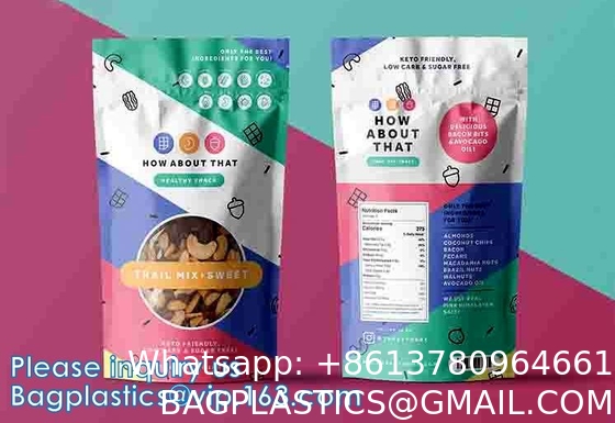 Stand Up Food Bags,Zip Lock Food Storage Bags for Packaging Products,Herbs,Snack,Tea,Spices,Pet Food and Soaps
