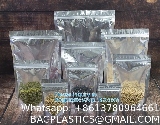 Stand Up Food Bags,Zip Lock Food Storage Bags for Packaging Products,Herbs,Snack,Tea,Spices,Pet Food and Soaps