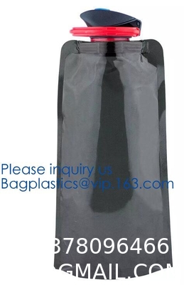 Solid Flexible Water Bottle Carabiner, Foldable Water Bottles Water Pouch Flexible - Reusable Travel Water Bottle