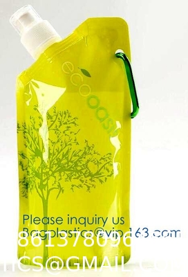 Solid Flexible Water Bottle Carabiner, Foldable Water Bottles Water Pouch Flexible - Reusable Travel Water Bottle