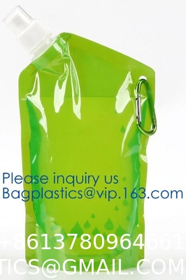 Solid Flexible Water Bottle Carabiner, Foldable Water Bottles Water Pouch Flexible - Reusable Travel Water Bottle